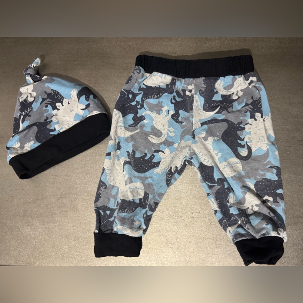 Baby Boy Dino Pants & Hat